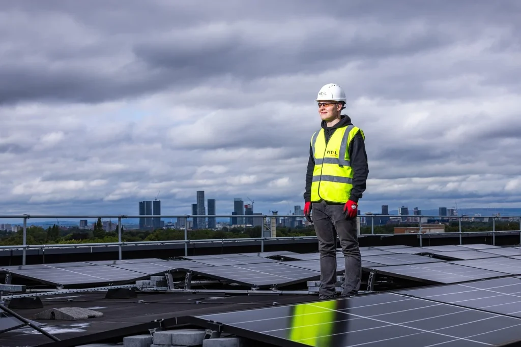 Solar panels installed on a rooftop in Egypt